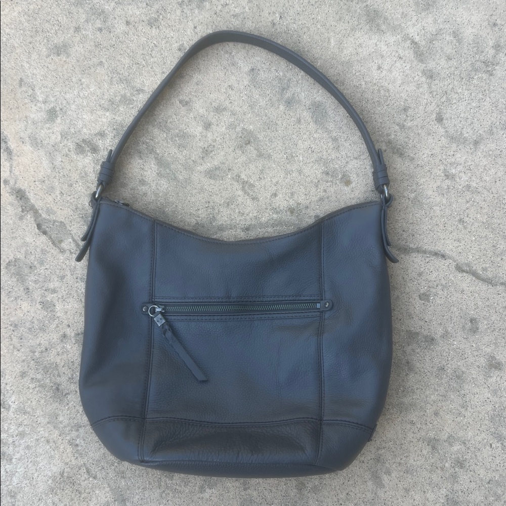The Sak Grey Leather Shoulder Purse - Picture 2 of 9